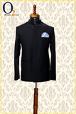 Load image into Gallery viewer, Black Swarovski Zardozi handwork  Italian Jhodhpuri Suit