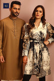 Leopard Print with Embodied Echonic Dress and Pastel Brown Panjabi Couple Collection