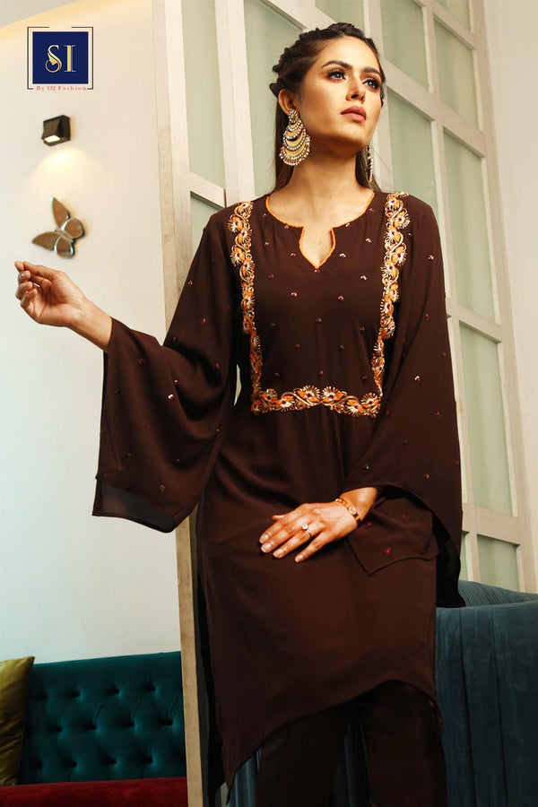 Asymmetric Zardozi Kurti