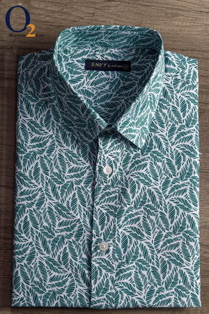Bailey Dog Printed Shirt White and Mint Green