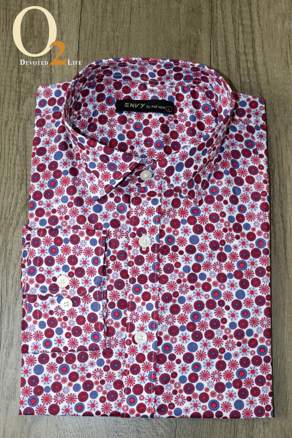Red Dotted Full Sleeve Shirt