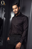 Premium solid signature style shirt in black