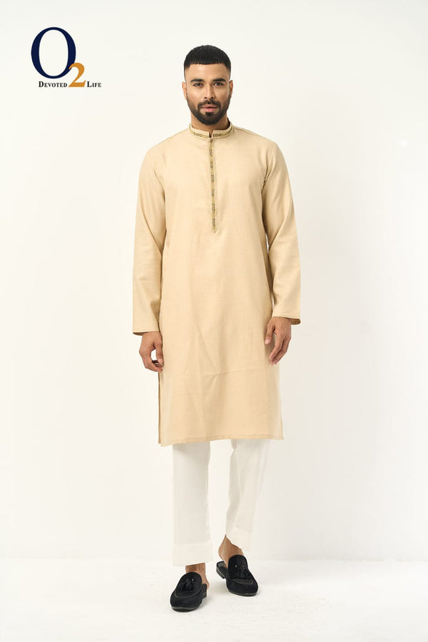 Beige Zardozi PA Classic Fit Panjabi