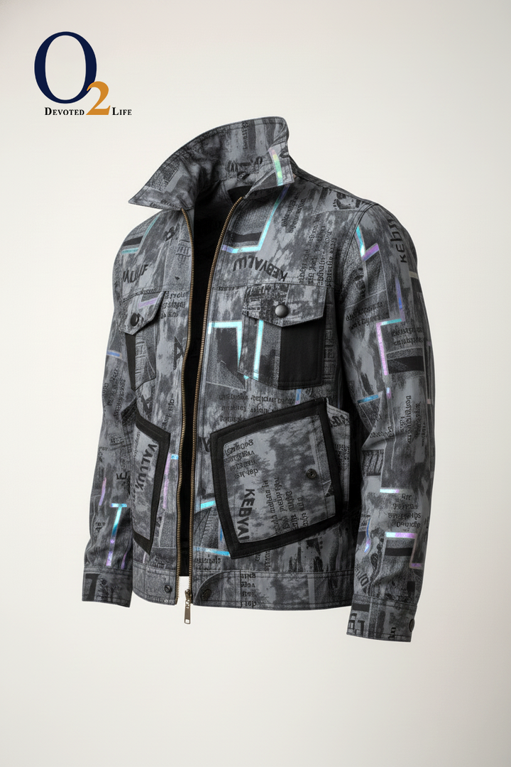 Allover Paisley Print Denim Jacket ENVY