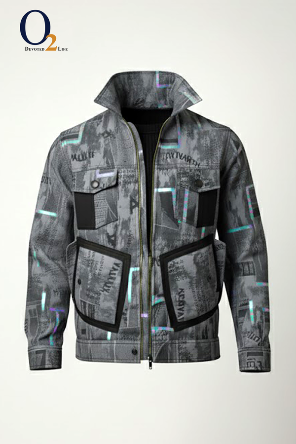 Allover Paisley Print Denim Jacket ENVY