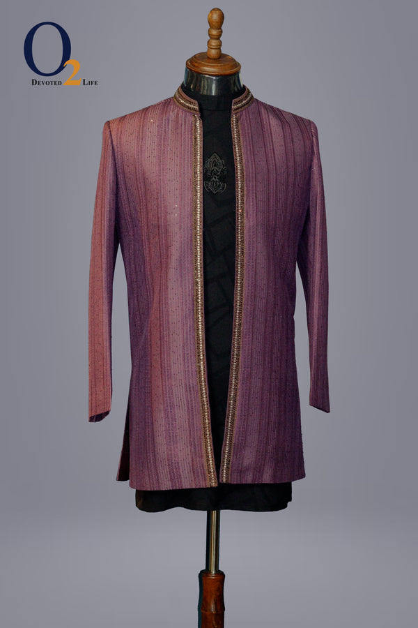 Purple Art Silk Zardozi handwork Shrug