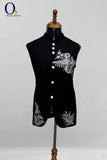 Load image into Gallery viewer, Embroidered Jawahar cut Ethnic Vest In Black