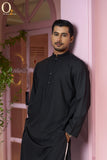Men's Karchupi Design Panjabi In Black