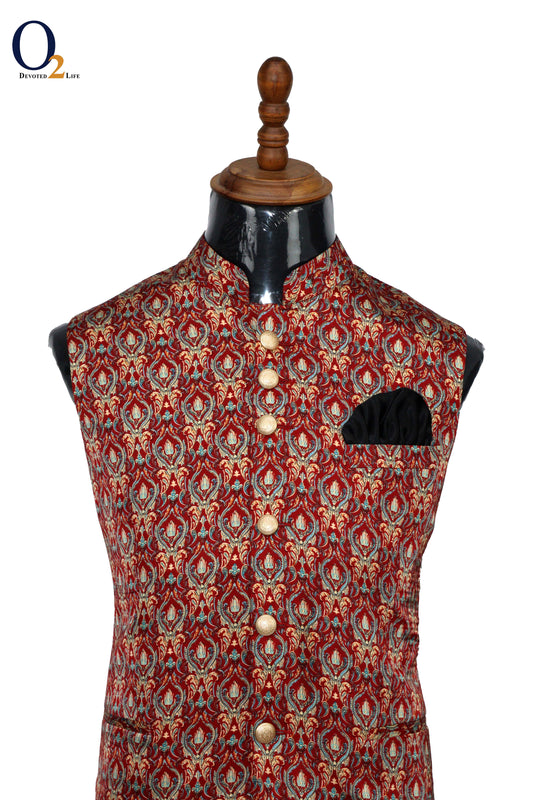 Banarasi Silk Printed Vest