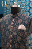 Load image into Gallery viewer, Digital Printed Art Silk Ethnic Vest in Navy