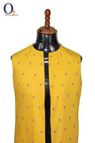Load image into Gallery viewer, Yellow Zardozi handwork open long vest