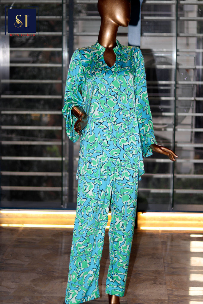 Silky Soft Floral Terrace Shirt and pant set