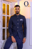 Load image into Gallery viewer, Navy Blue Bandhgala Prince Coat